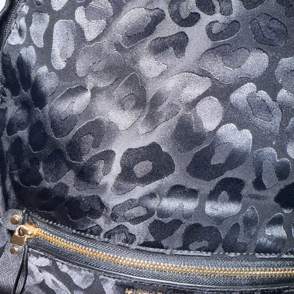 Michael Kors Black Animal Print Backpack - Picture 2 of 4